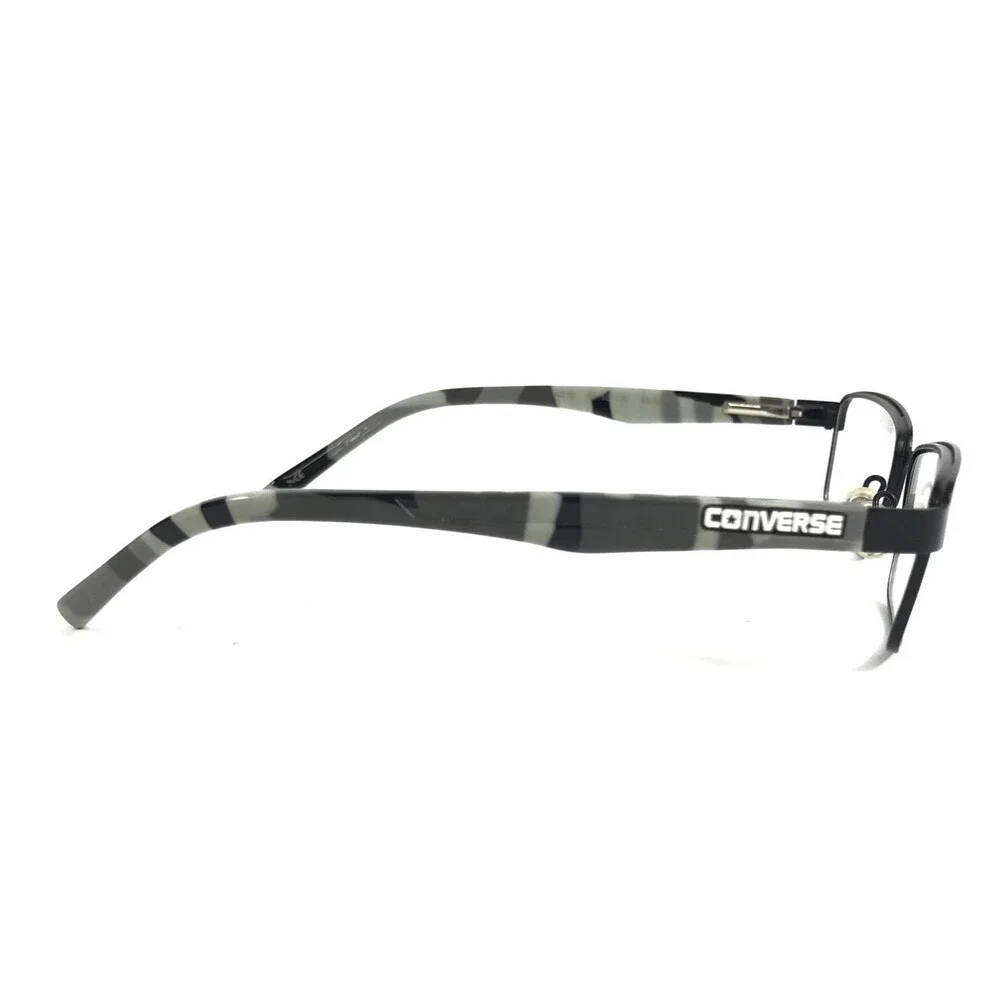 Converse Kids Eyeglasses Frames K012 BLACK Grey Rectangular Full Rim 50-16-130